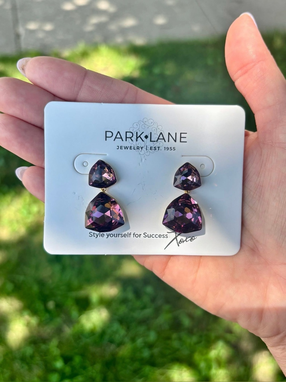 Park Lane WINEBERY Bold Geometric Statement Earrings, Sold Out, 1 1/2”, NWT